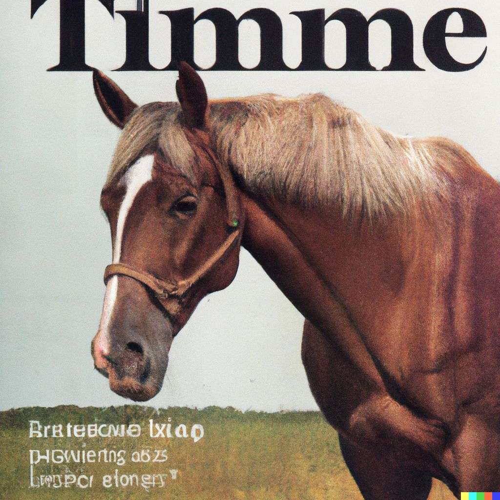 a horse, front cover of Time magazine, 1980